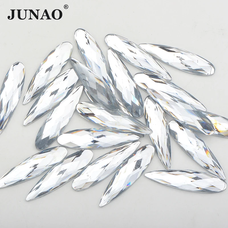 9*36mm Large Crystal AB Teardrop Rhinestone Flat Back Glue On Acrylic Strass Applique Non Hotfix Crystal Stones 20Pcs non hot fix rhinestones rhinestone accessories crystal rhinestones rhinestones beads rhinestone crystals non hotfix rhinestones