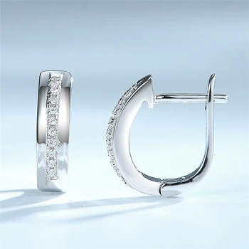 

925 Sterling Silver Clip Eearrings Cubic Zircon Grils Women Wedding Party Gift Mothder's Day Gift Fashion Fine Jewelry