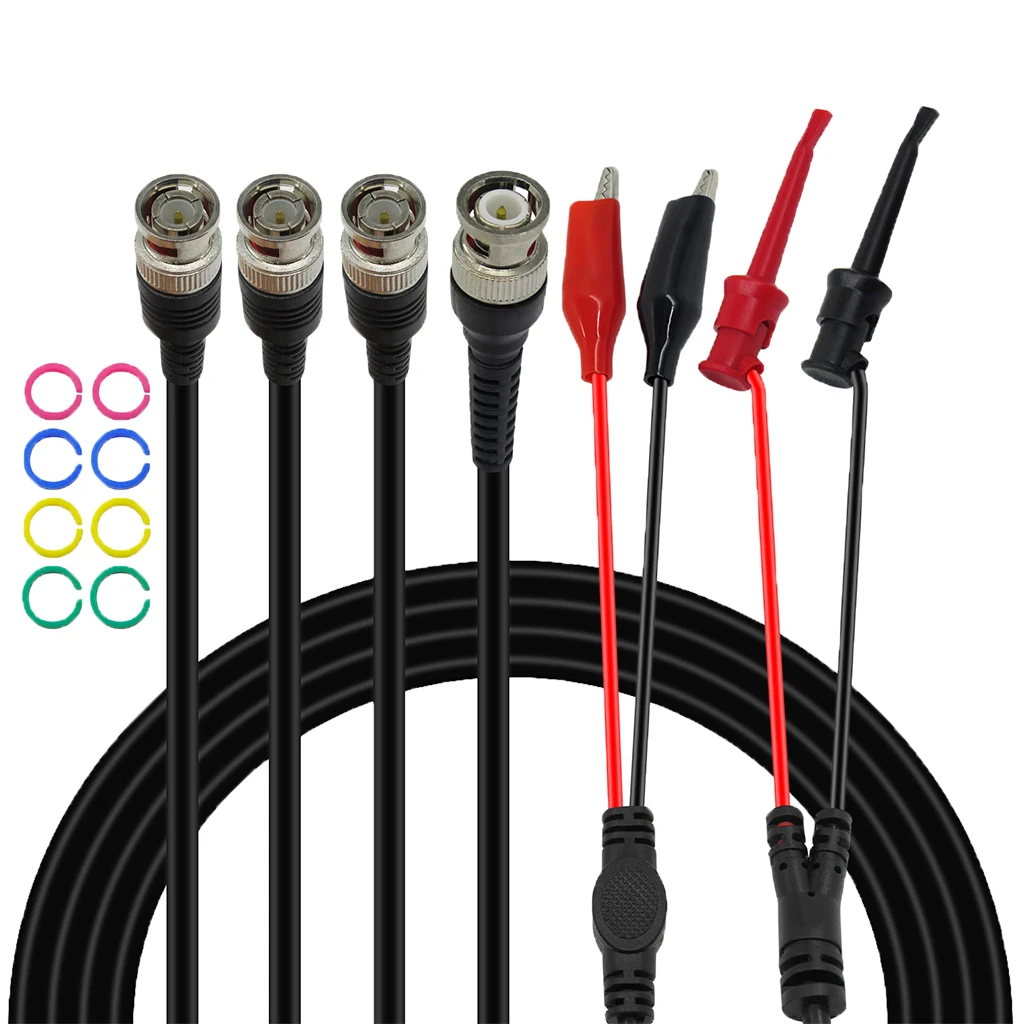 Cleqee BNC Adapter Male to Male/Alligator Clips/Mini Grabber Test Leads Probes For Oscilloscope
