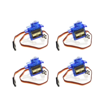 

4Pcs Smart Electronics Rc Mini 9G 1.6Kg Servo Motor Sg90 for Rc 250 450 Helicopter Airplane Car Boat