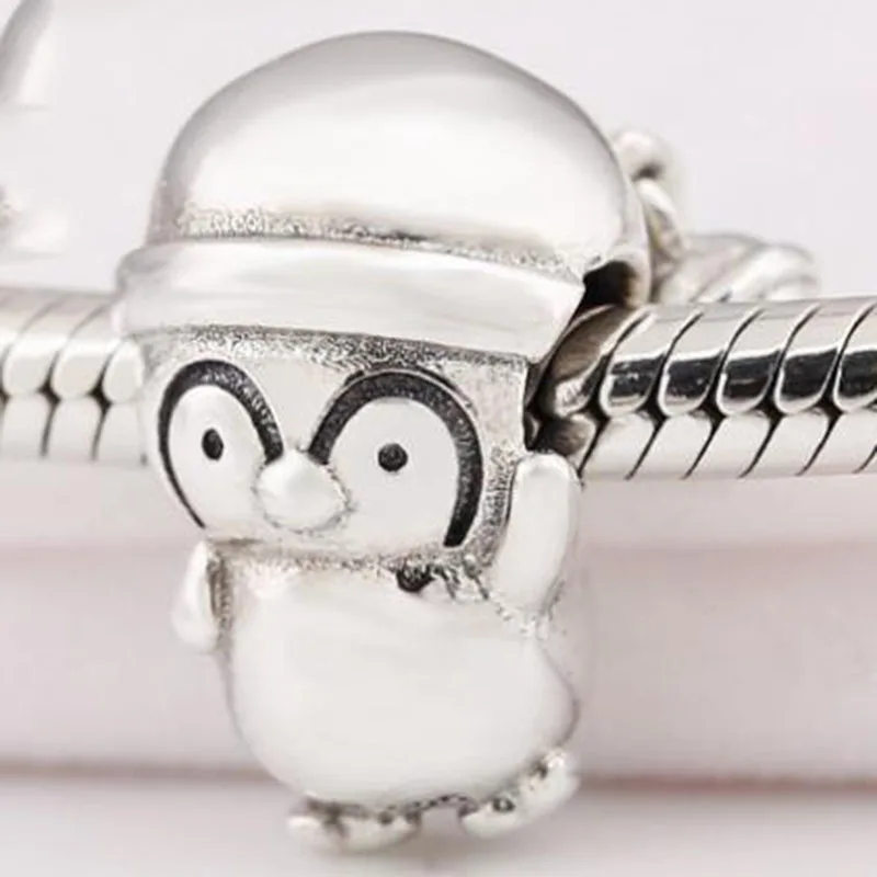 100% 925 Sterling Silver Bead Creative Christmas Penguin Bell String Beads Fit Pandora Women Bracelet &amp Necklace Diy Jewelry | Украшения