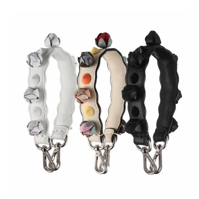 

Short Bag Handle Strap 39CM Three-dimensional Rose Bag Sweet style Handle Replacement Belt Leather Short Shoulder Sheepskin Rose