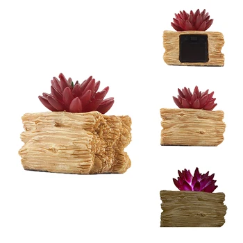 

Led lamp solar flower pot Artificial Succulent plant solar light decoration holiday creative bedroom Bedside Cabinet night lamp