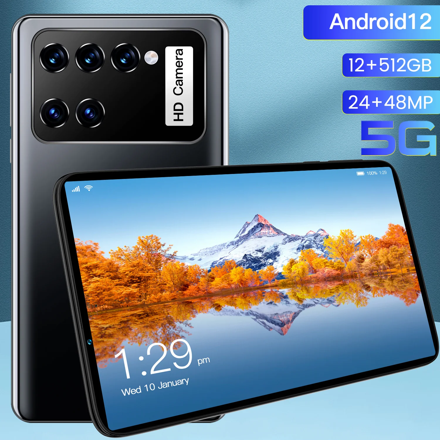 M12 Pad Tablet 8 Inch 12GB RAM 512GB ROM WPS Office Android12 Deca Core Dual Sim GPS Google Play 48MP Free Keyboard 5G Tablette |