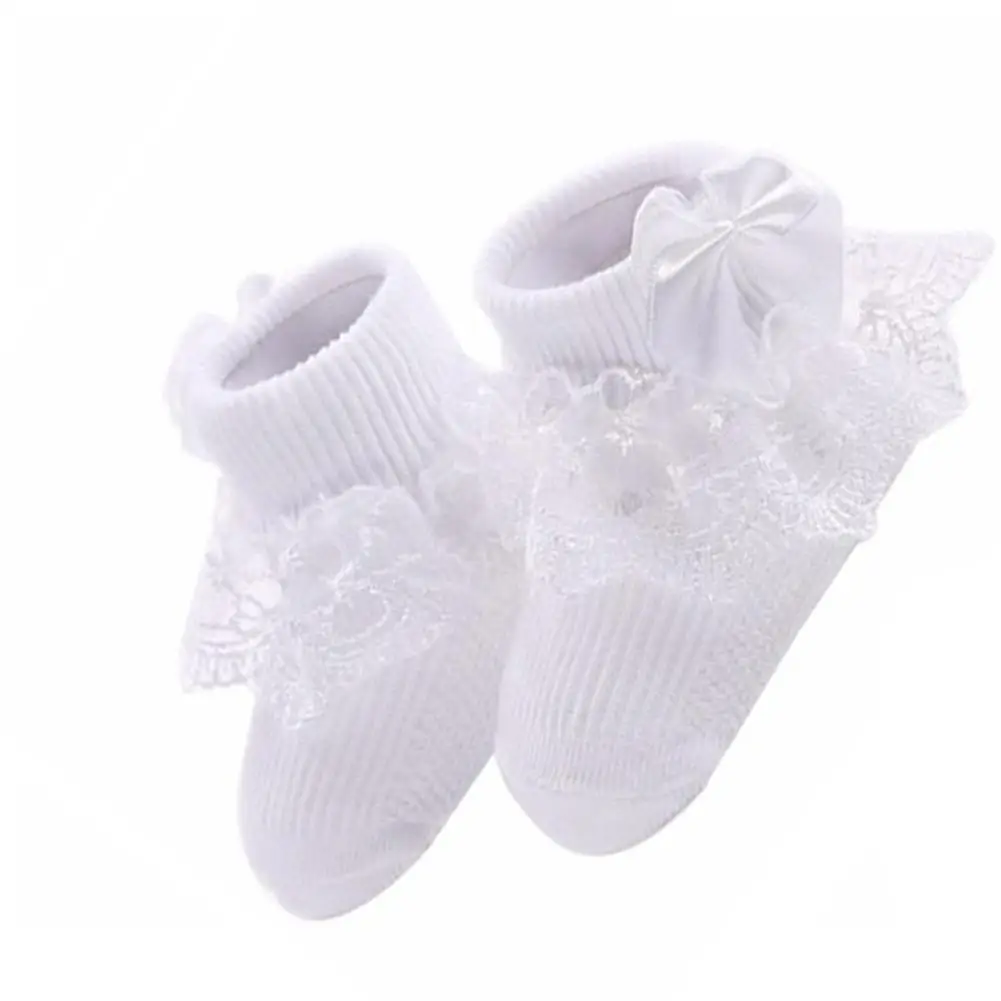 Дышащие хлопковые сетчатые носки принцессы с кружевным бантом детские короткие носки из пряжи детские носки для девочек, детские носки для малышей, цвет белый, розовый, красный носки детские