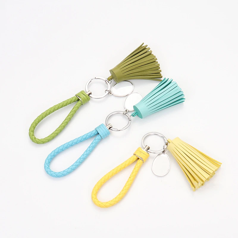 Free shipping 15pcs/lot new blank sublimation leather rope tassel key chainheat transfer printing blank consumables DIY gifts free shipping 15pcs lot new blank sublimation leather rope tassel key chainheat transfer printing blank consumables diy gifts