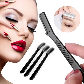 

1/3PCS Portable Tinkle Eyebrow Trimmer Hair Remover Set Eye Brow Shaver For Make-Up Cosmetic Kit Stainless Steel Cutting Tool