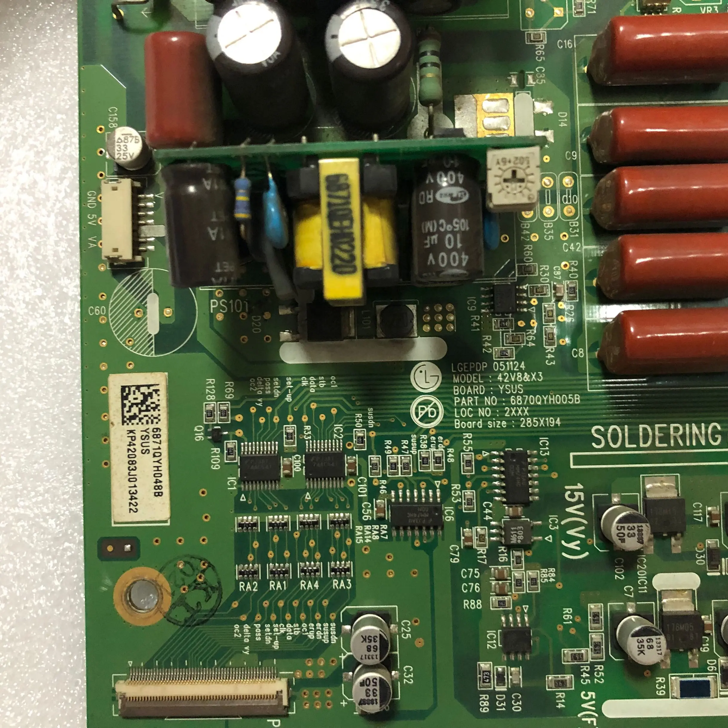 Placa Original y 100 Testado 42pc1rv-cj Lg42x3 6870qyh005b 6871qyh948b - Imagem 3
