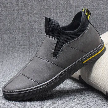 

Brand New Men's Vulcanize Shoes British Fashion Men Casual Loafer Geometric Plaid Slip-On Lazy Shoe Designer Sneakers Men Flats