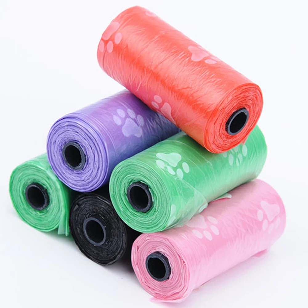 

1 PCS Bone Shape Box+10/50 Rolls Rolls Paw Printing Dog Poop Bag Cat Waste Bags Doggie Outdoor Home Clean Refill Garbage Bag