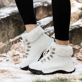 

Women's Casual Sneakers Winter Plush Fur Warm Shoes Platform Ankle Boots For Women Waterproof Snow Boots Botas Mujer Size 35-42