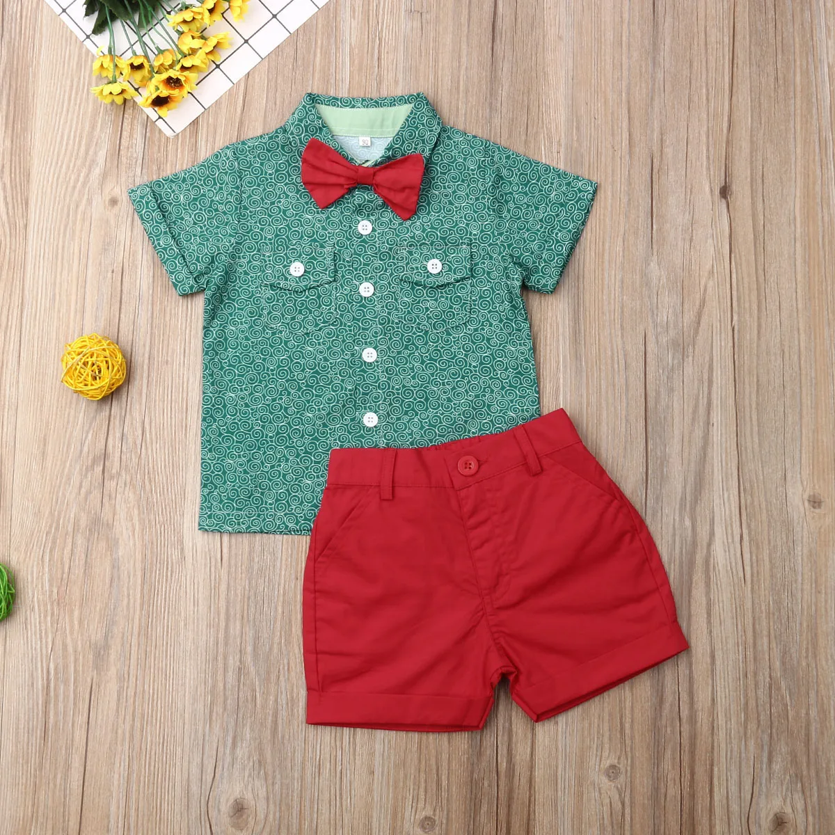 Pudcoco Toddler Baby Boy Clothes Print Shirt Tops Short Pants 2Pcs Outifts Gentleman Formal Clothes