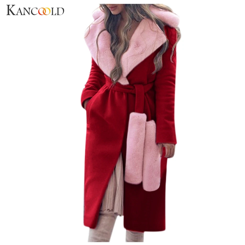 KANCOOLD UKBrand, новая мода, Осенний Повседневный двубортный простой классический длинный плащ с поясом, Шикарная ветровка