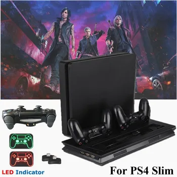 

PS4 Slim Vertical Cooling Charging Stand P S4 Play Station 4 Joystick Charger Dock Station for Sony Playstation 4 Slim Games