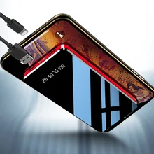 20000mAh Зеркало Экран Мощность банк 10000 мАч быстрой зарядки Портативный USB Зарядное устройство для iphone Xiaomi Комплекты внешних аккумуляторов Мощность банка