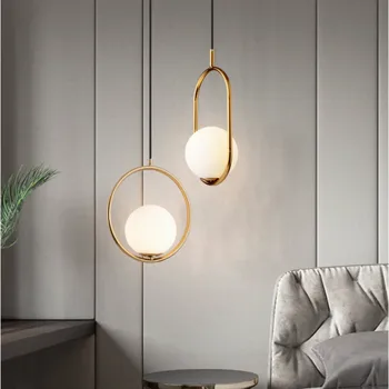 

Modern Nordic Simple Pendant Lights For Living Room/Bedroom/Minimalist/Restaurant Clothing Decoration Glass Ball Pendant Lamp