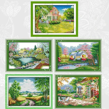 

Beautiful homeland Cross Stitch kits 14ct Counted Printed Canvas 11ct Fabric Stitching Embroidery DIY Handmade Needlework Crafts
