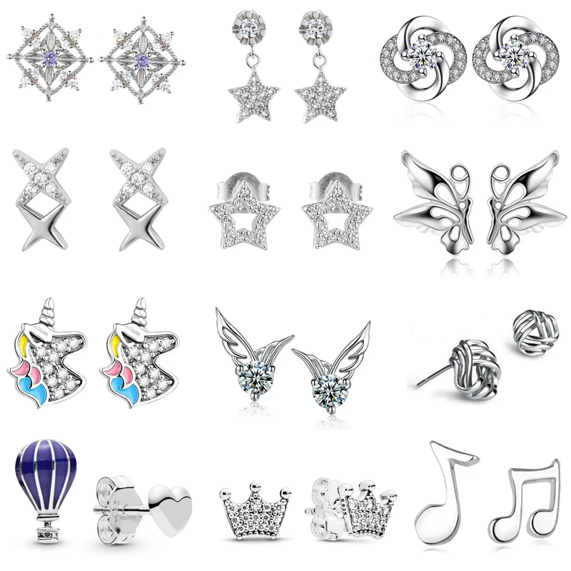 

Octbyna High Quality Brand Stud Earrings For Women Elegant Crystal Romantic Love Stud Earrings Fashion Jewelry Dropshipping