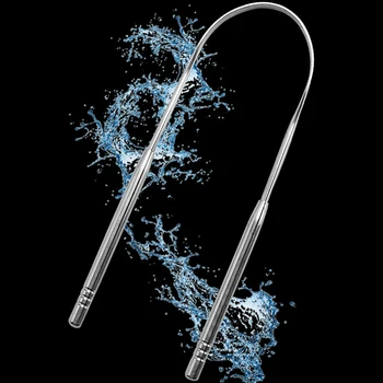 

1pcs TongueToothbrush Oral Hygiene Care Tools Stainless Steel Tongue Scraper Cleaner Fresh Breath Cleaning Coated
