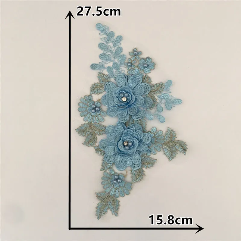 Новое поступление кружевной воротник вышивка 3D цветок кружева декольте стразы украшение аппликация DIY декоративные аксессуары для одежды