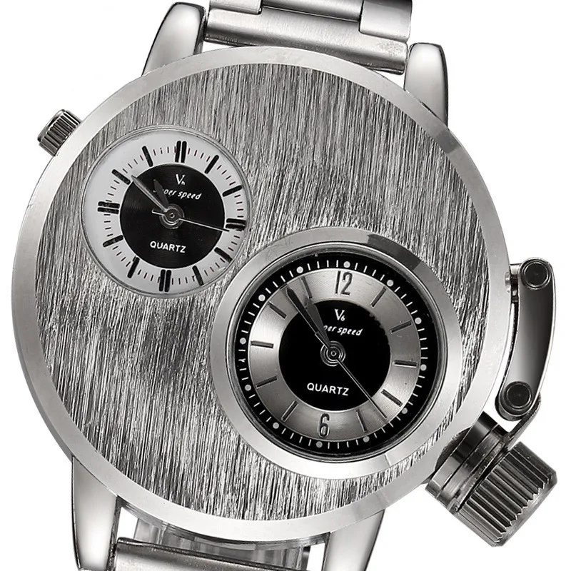 Модные новые мужские часы из нержавеющей стали с датой военные спортивные Кварцевые аналоговые наручные часы 123