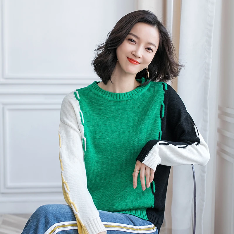 

Wool Sweater Women 2019 New Autumn Knitwear Loose Irregular Hem Pullover Woman Knit Tops Pull Femme Jumper Knitted Sweaters