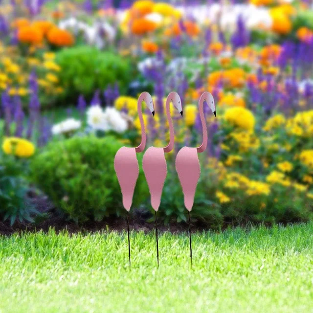 Flamingo Kavargó Madár Kreatív Fém Dinamikus Dekoratív Fehér Kacsa Forogja A Szellő Gyep Művészeti Díszeket Otthoni Kerti Dekoráció - Image 4