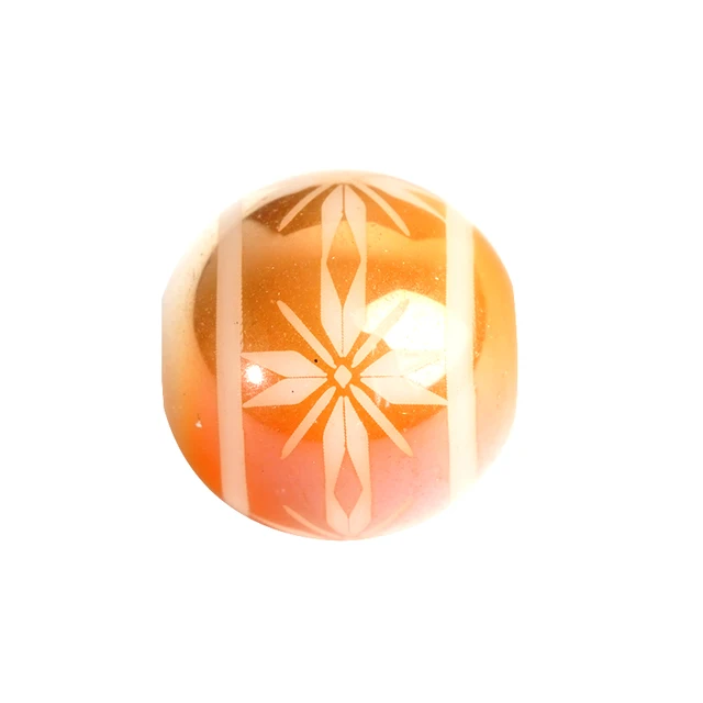 20pcs Round Porcelain Beads With High Quality Cruciate Flower Patterned Beads For DIY Making Bracelet Necklace Jewelry Orange