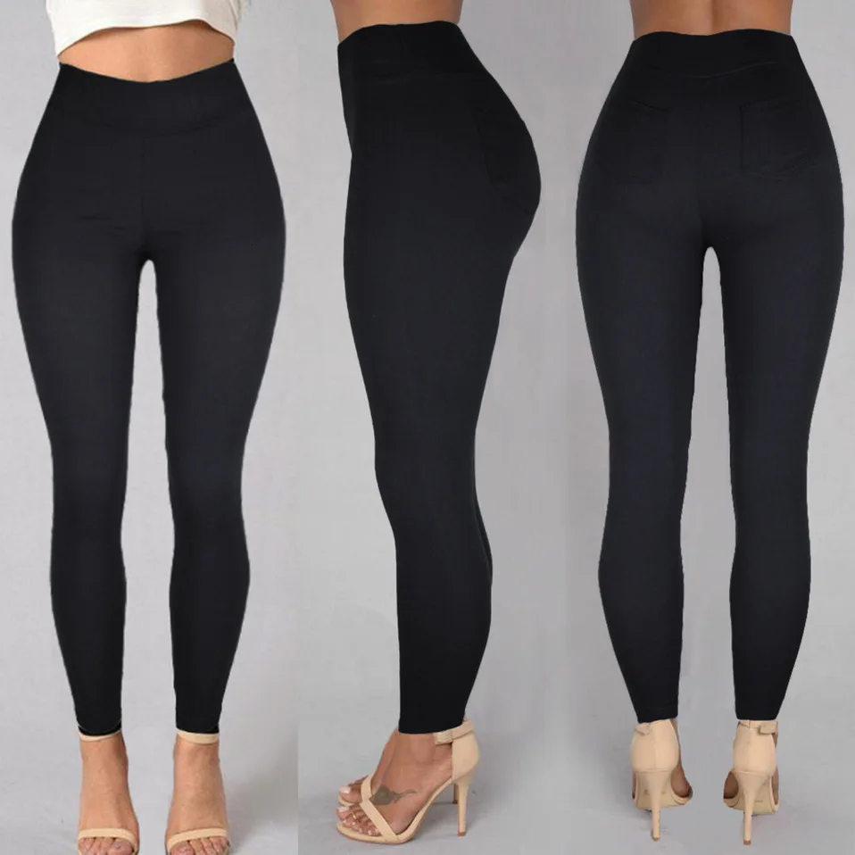 Beigerfayl Autumn Woman High Waist Athleisure Pocket Leggings Slim Fit Black Sexy Mujer Leggins Push Up Skinny Pants Women LGS47