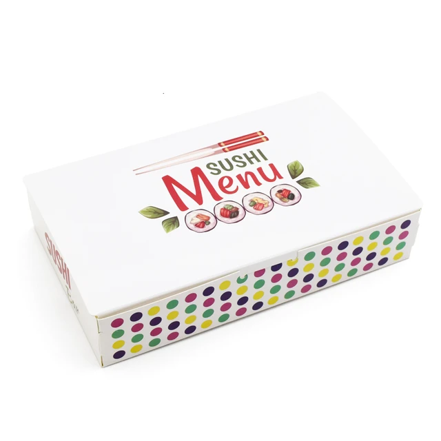 12PCS Disposable Sushi Box Rice Ball Paper Packing Box For Fast Food Shop Restaurant Sushi Box Packaging Thicken Supplier 2