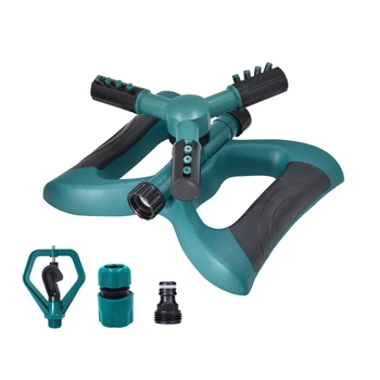

Garden Sprinkler, Automatic Lawn Water Sprinkler 360 Degree 3- Arm Rotating Sprinkler System for Large Lawn Area With