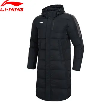 

Li-Ning Men Training Long Down Hooded Coat Detachable Hood 70%White Duck Down li ning LiNing Winter Sports Jacket AYMN075 MWY316