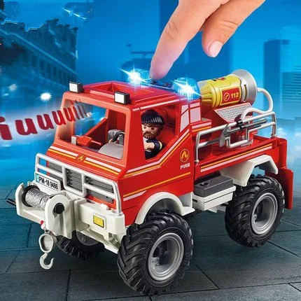 9466 высокое качество пожарного грузовика Полли Карманный строительный блок
