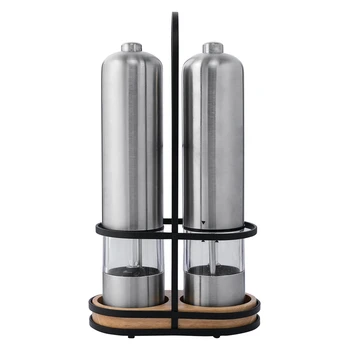 

Stainless Steel Electric Pepper Grinder Portable One-Handed Operation Spice Grain Mill Home Kitchen Grinding Tool 2Pcs