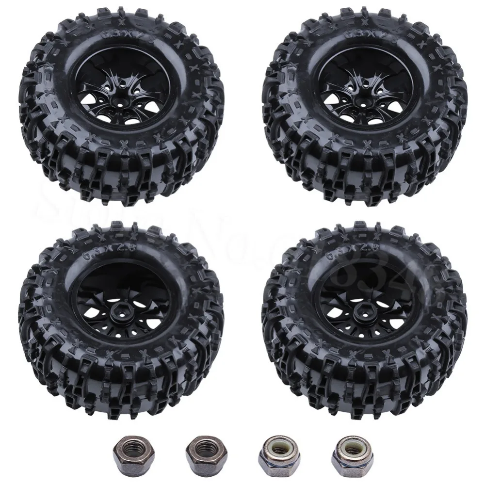 4Pcs 160mm RC Tires Wheel Rims Foam Inserts For 110 Monster Truck