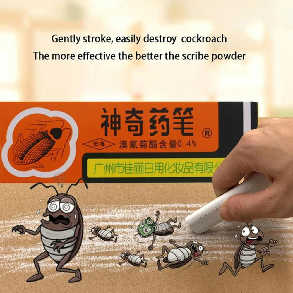 

10pcs Pest Control Fleas Medicine Cockroach Killer Set Eliminate Home Effective Lice Drugs Powder Portable Miraculous Chalk Pen