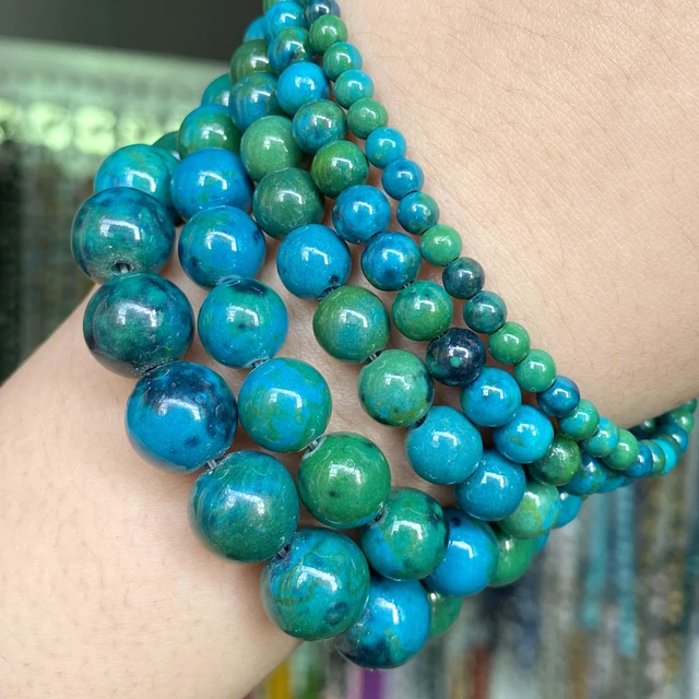 Natural Stone Beads 4-10mm Aquamarines Lava Opal Rose Quartzs Tiger Eye Moonstone Round Beads for Jewelry Making Diy Bracelet Chrysocolla