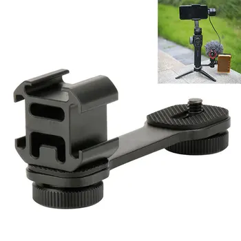 

For Zhiyun Smooth Q2 4 Accessories Triple Hot Shoe Mount Microphone Adapter Light Bracket for DJI Osmo Mobile 3 2 Osmo Pocket