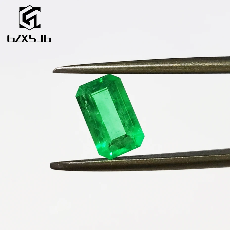 GZXSJG 5x7mm Lab Grown Colombian Emerald Created Loose Gemstone for Jewelry personal Customize rectangle Emerald Cutting DIY GZXSJG 5x7mm Lab Grown Colombian Emerald Created Loose Gemstone for Jewelry personal Customize rectangle Emerald Cutting DIY