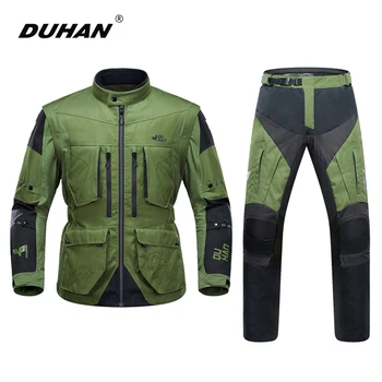 

DUHAN Motorcycle Jacket Men Breathable Jaqueta Motociclista Moto Motocross Jacket Motorbike Riding Jackets Protective Gear Set