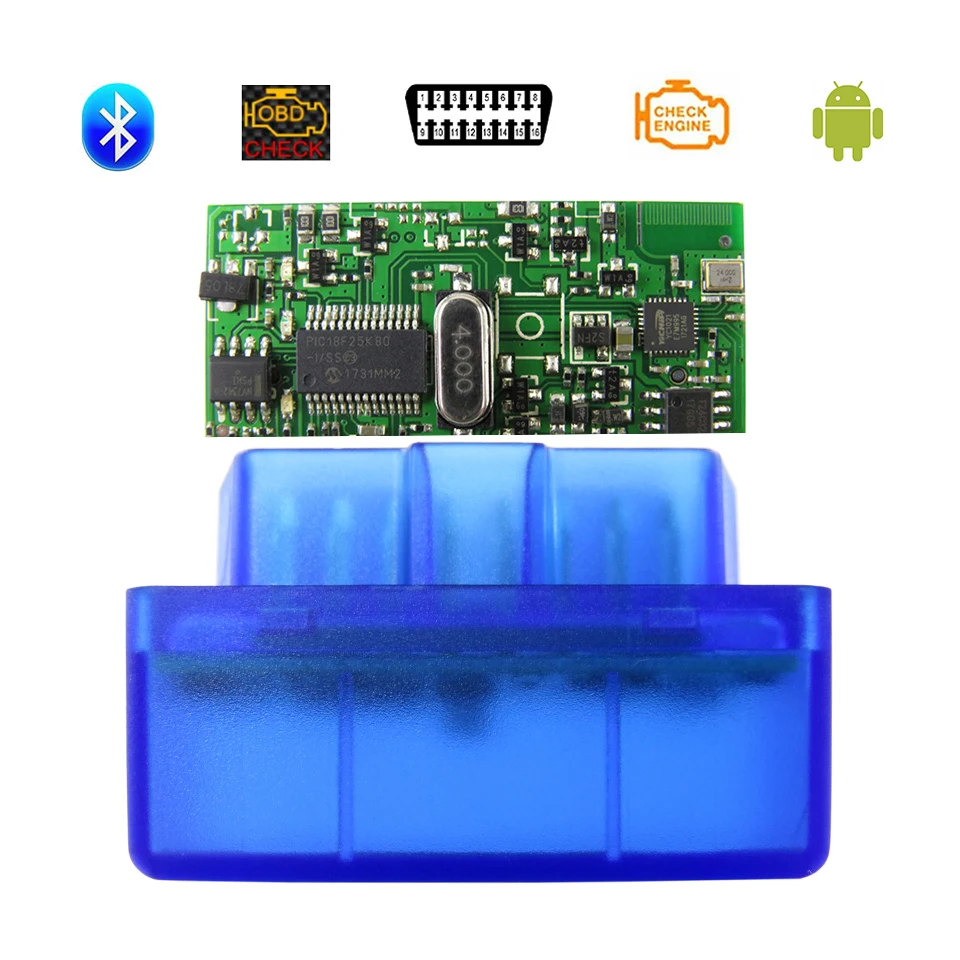 Новый ELM327 Bluetooth V1.5 OBD2 автомобильный диагностический инструмент ELM 327 OBD II сканер