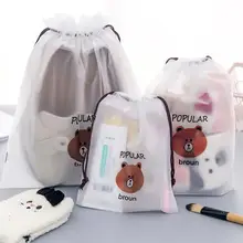 3/шт. Коричневый медведь прозрачный косметический комплект Карманный Дамская дорожная сумка, косметичка хранение, портфель для хранения сумка сантехника мыть мешок