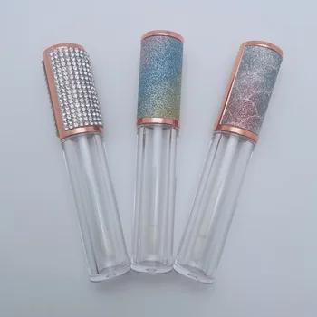 

Rainbow Color Cap Empty Clear Tube 25 Pieces 5ml Lip Gloss Tube With Wand Cosmetic Container Packaging