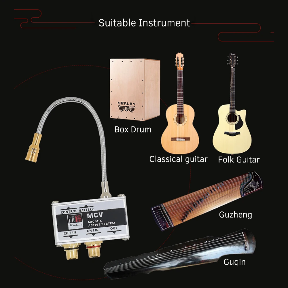 

Acoustic Guitar Microphone Active Pickup Pick-up Transducer for Folk Classical Guitar Guzheng Box Drum