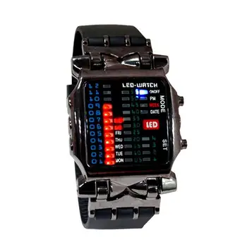 

1 Pcs New Binary Electronic Watch Cool Colorful Lantern Men's LED Watch Men's Sports Watch Student Watch