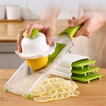 

New Vegetables Cutter Lemon Slicer 4 Stainless Steel Blade Carrot Grater Onion Dicer Slicer Kitchen Accessories Handy Tools