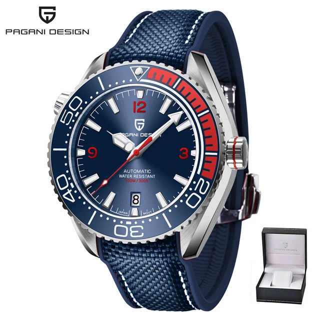 PAGANI DESIGN Men's Automatic Mechanical Watch Ceramic Bezel 100M Waterproof NH35A Movement Luxury Sapphire Glass Watch for Men 