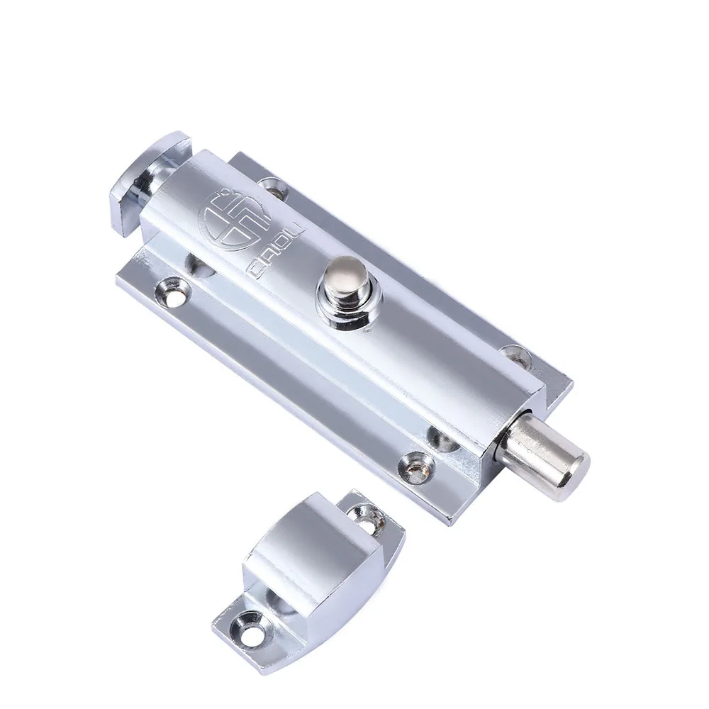 Home Door Window Zinc Alloy Security Slide Bolt door latch For Bathroom Toilet Spring Latch