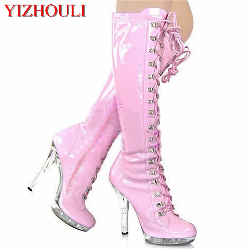 

13 cm tall and high boots, pure color seduced the sexy and sexy night club sexy Dance Shoes