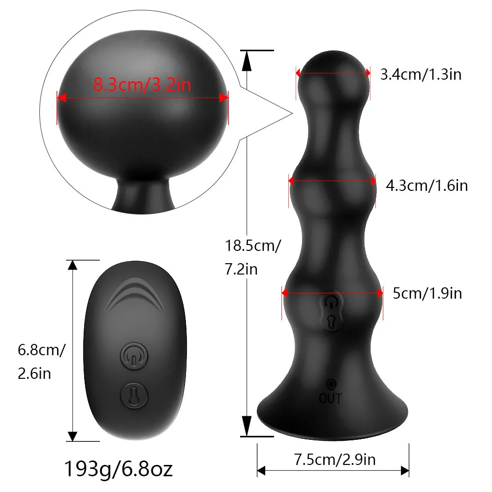 Anal Plug Dilator Wireless Remote Control Electric Inflatable Male Prostate Massager Anal Expander Adult Products